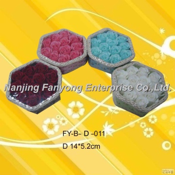 Basket packed soap flower