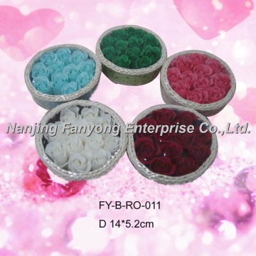 Basket packed soap flower